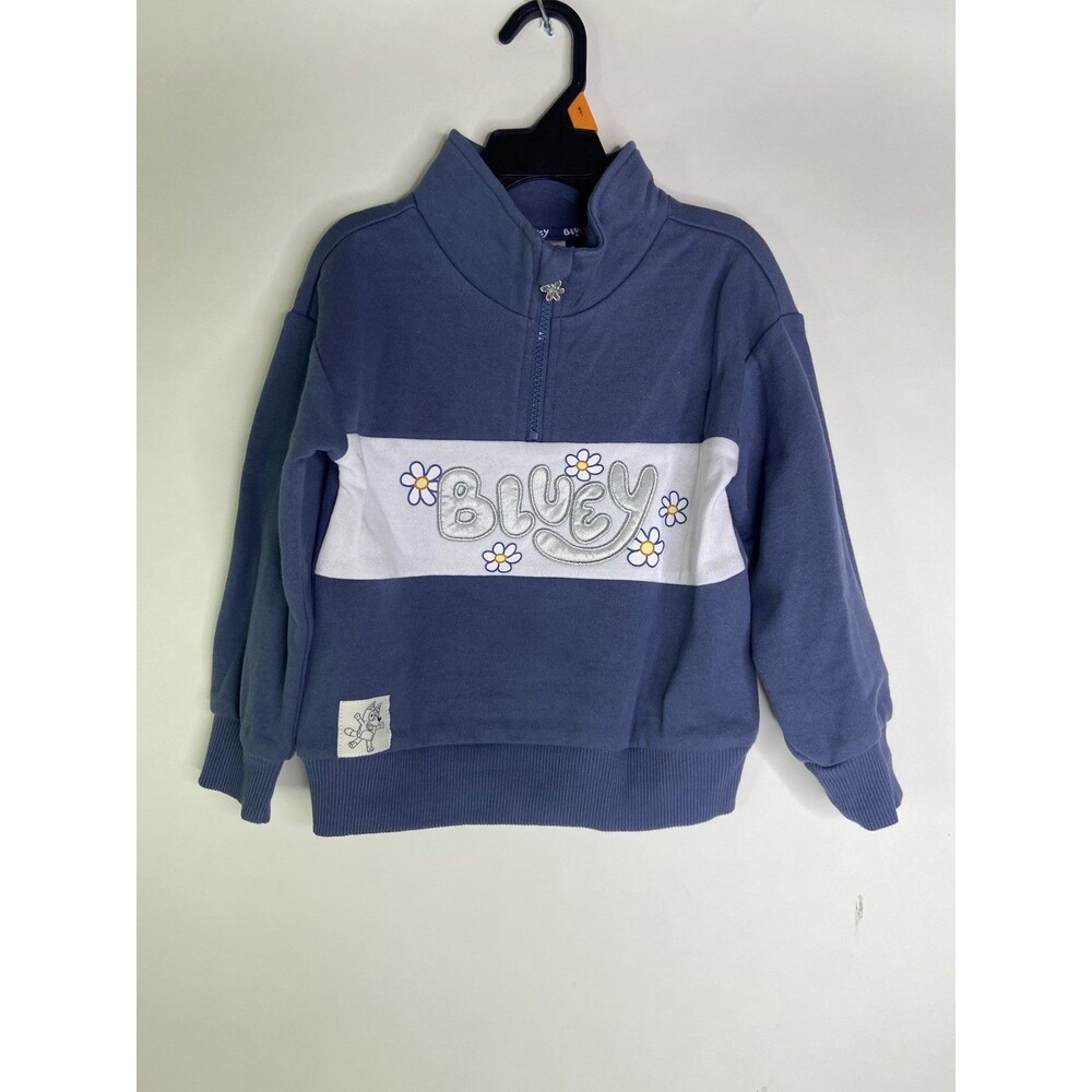 Disney Bluey Quarter Zip Long Sleeve Sweatshirt Top Toddler Girls Size 4T